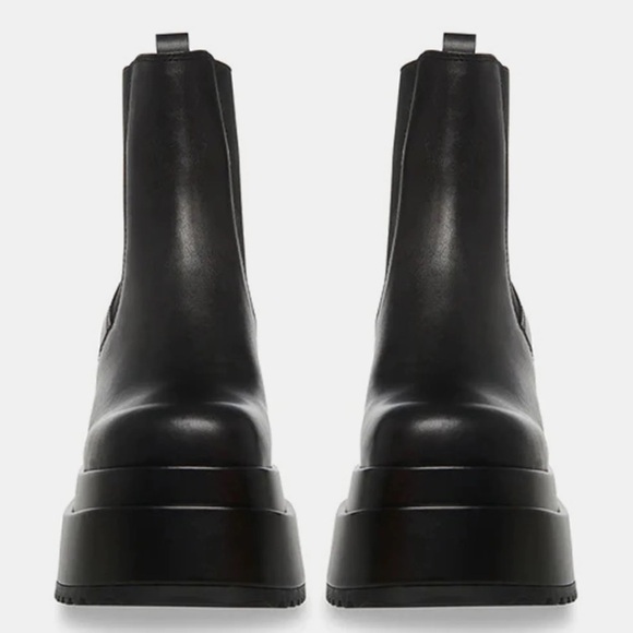 Steve Madden Jesse Black Leather Boots - Picture 3 of 6